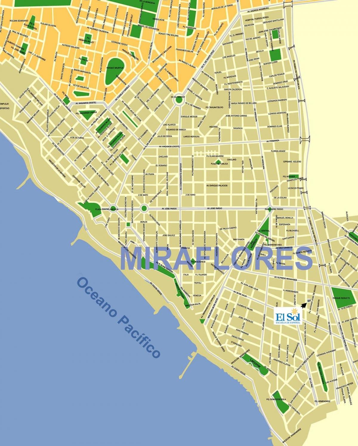 карта мирафлорес у Лими, Перу